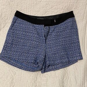 H&M Black and Blue Patterned Tweed Shorts